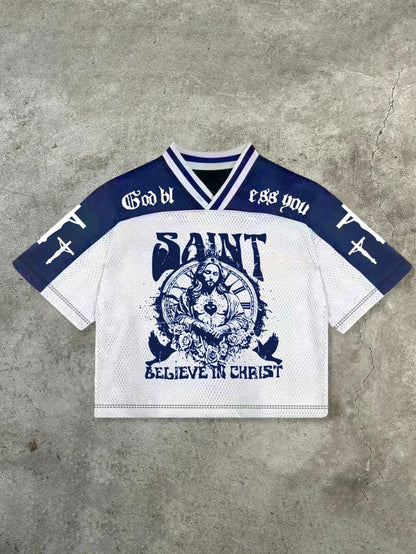 Jesus Print Jersey Tee