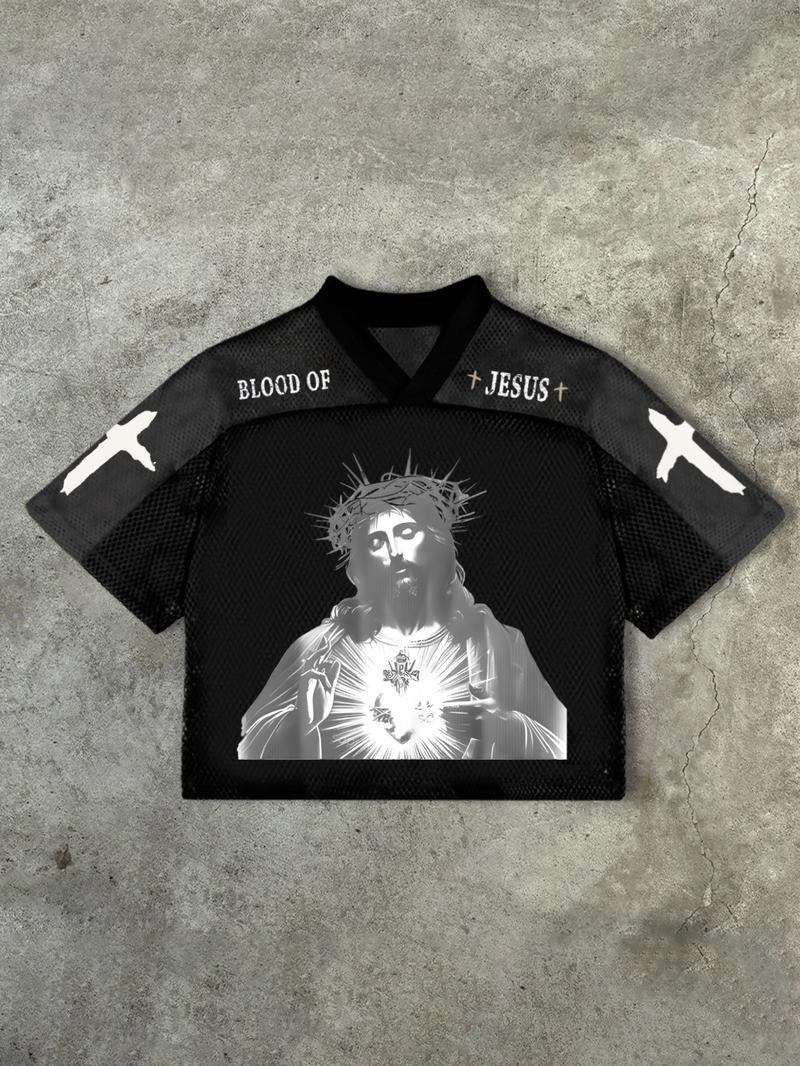 Jesus Print Jersey Tee