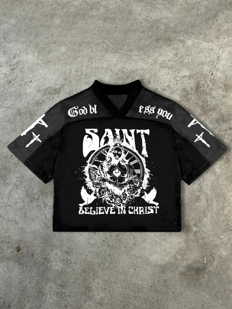 Jesus Print Jersey Tee