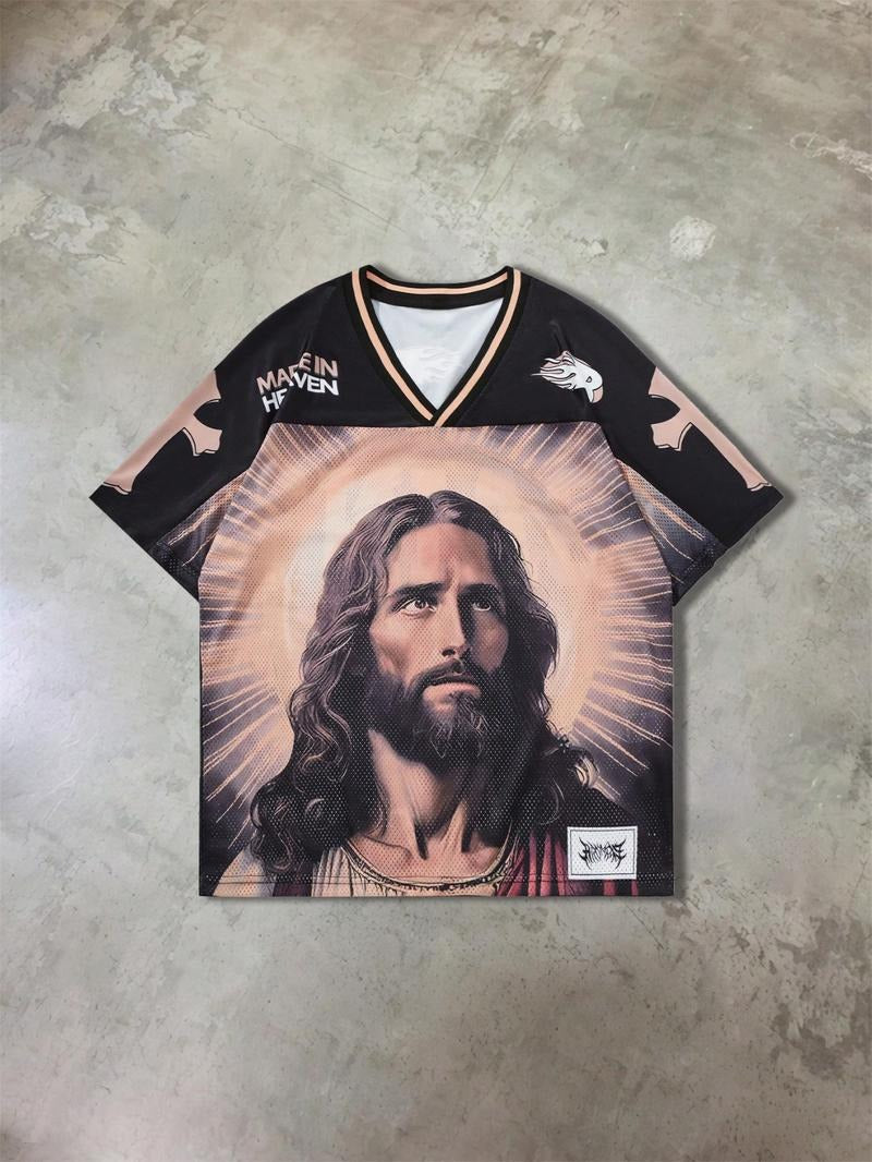 Jesus Print Jersey Tee